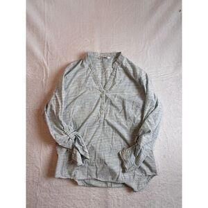Riders By Lee Blue Henley Long‎ Sleeve Top Women's Large *